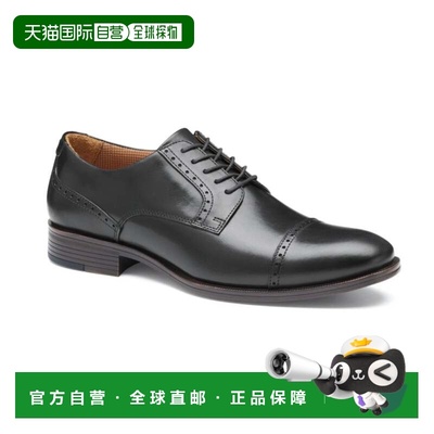 自营Men's Johnston & Murphy Reeve Oxford Black Cap Toe Wingt