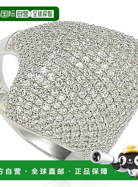 自营 Suzy Levian 纯银密镶方晶锆石密镶圆顶戒指 - 白色 美国奥