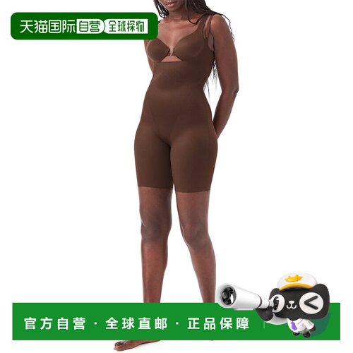 自营SPANX Second Skin Open Bust Mid Thigh Bodysuit - brown