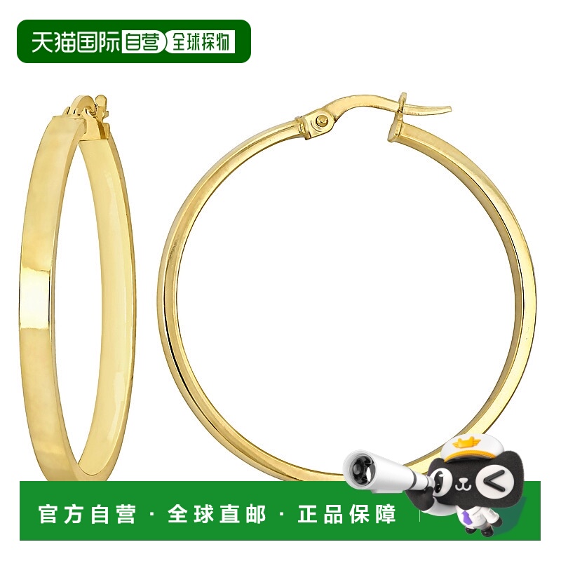 自营 Mimi & Max 35 毫米平边环形耳环 14k 金 - 黄色 美国奥莱直