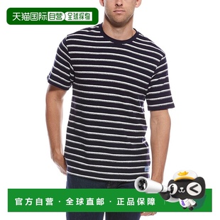 自营Scotch & Soda Textured Stripe T-Shirt - blue 美国奥莱直