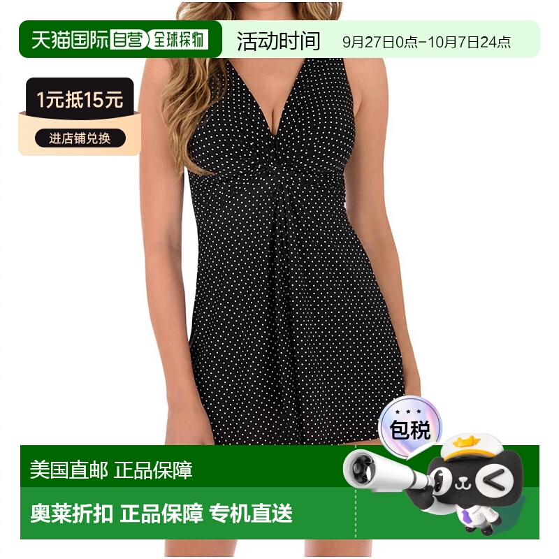 自营 miraclesuit黑白 Pin Point Marais 结饰前泳衣 - 黑白 美国