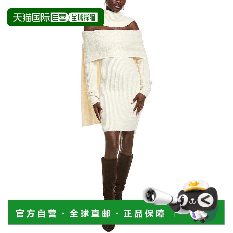 自营Endless Rose Off-Shoulder Wool-Blend Sweaterdress - whit