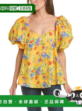 自营 Caroline Constas Palmer 上衣 - 黄色 泡泡袖美国直发奥莱