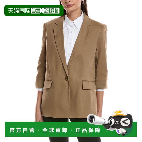 美国直邮自营rag & bone碎布 & 骨Jennie亚麻混纺西装外套-棕色