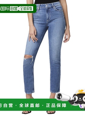 自营PAIGE Cindy Granada Destructed Straight Leg Jean - blue