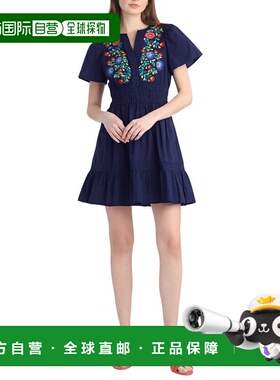 自营Draper James Wilson Mini Dress with Floral Embroidery -