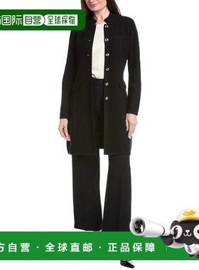 自营St. John Banded Collar Five-Button A-Line Long Jacket -