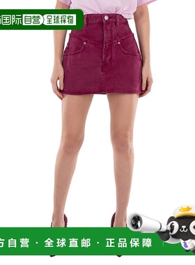 自营Isabel Marant女士粉红色Narjis牛仔迷你裙-粉红色 美国奥莱