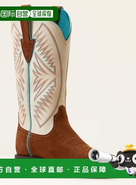 自营 Ariat Round Up Ruidoso 10051063女式棕色西部靴子GBNC1296