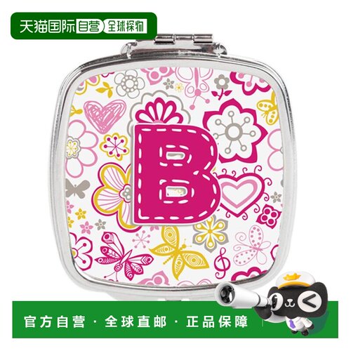 自营Carolines Treasures CJ2005-BSCM 字母 B 花蝴蝶粉色小正品