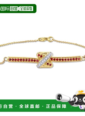 自营Mimi & Max 1/3ct TGW Ruby Diamond Accent Bar Crossover B