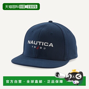 自营Nautica男士标志针织帽-海军蓝鸭舌帽 美国奥莱直发