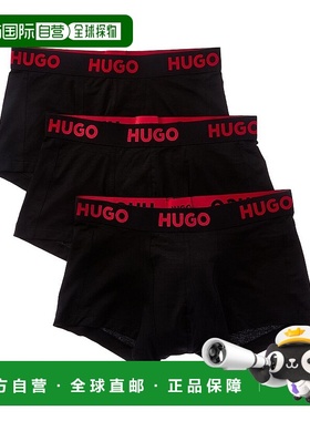 自营Hugo Boss 3pk Nebula Boxer Trunk - black 美国奥莱直发