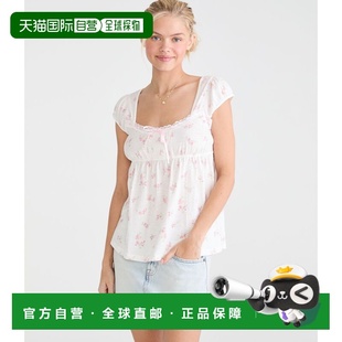 自营Aeropostale Floral Scoop-Neck Babydoll Tee - floral whit
