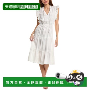 自营Nanette Nanette Lepore 系带中长连衣裙 - 白色 美国奥莱直