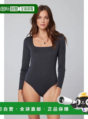 自营 Saltwater Luxe女式黑色长袖方领连体衣ERK1121-黑色 美国奥