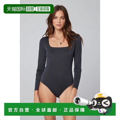 自营 Saltwater Luxe女式黑色长袖方领连体衣ERK1121-黑色 美国奥