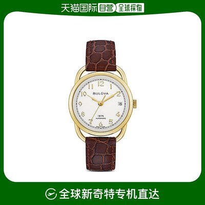 美国直邮Bulova 通用休闲手表 宝路华表带棕色