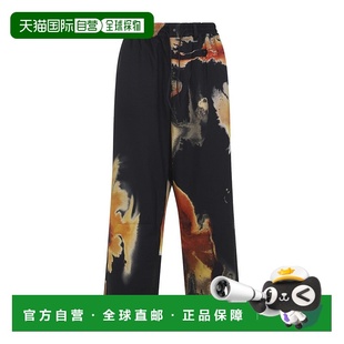 Black Trousers With 自营y Pattern Fit Abstract 3Relaxed