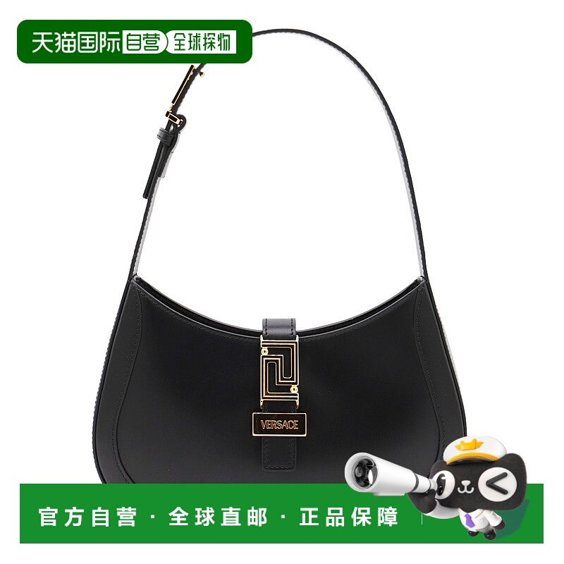 1h可退 香港直邮潮奢 Versace 范思哲 女士 黑色小号 Greca Godde