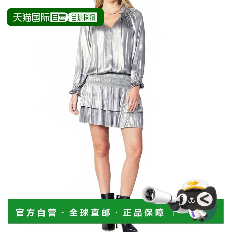 自营current airLaura Mini Dress In Metallic Silver - metalli