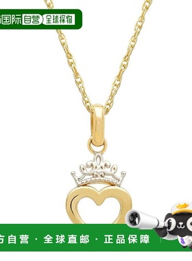 美国直邮Disney 儿童吊坠项链心形珠宝黄金迪士尼