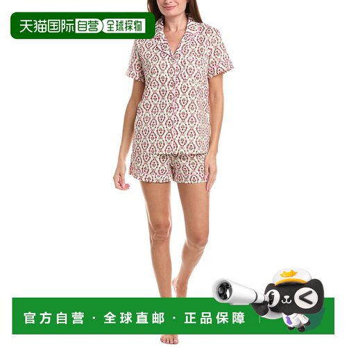 自营bedhead床头造型2件套短款睡衣-粉色 美国奥莱直发