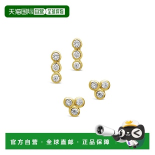 sterling forever纯银包边 2 件套耳环套装 - 银 【美国奥莱】直