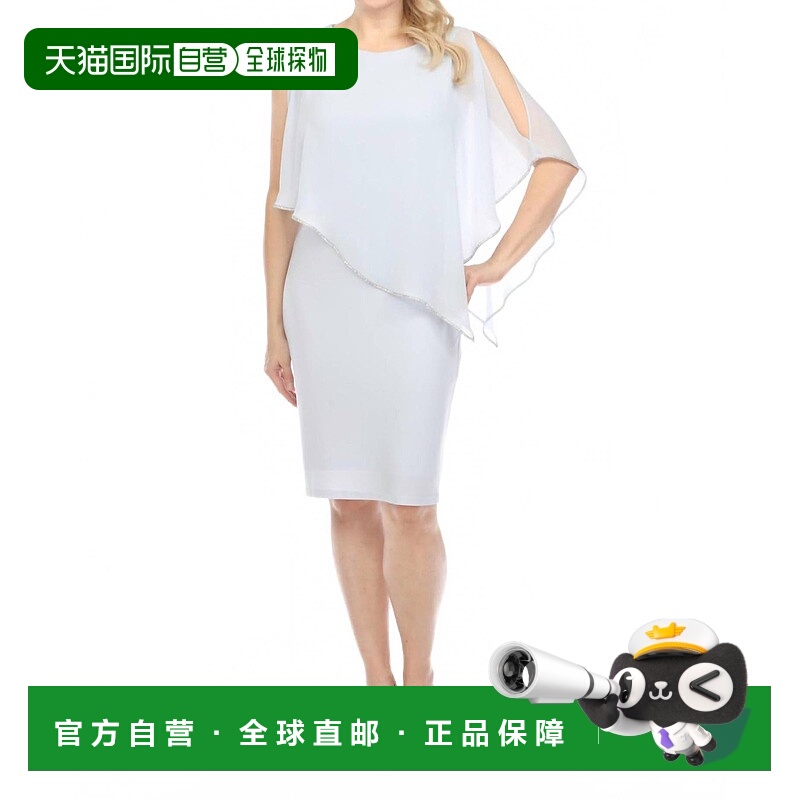 自营joseph ribkoffRhinestone Chiffon Overlay Sheath Dress In