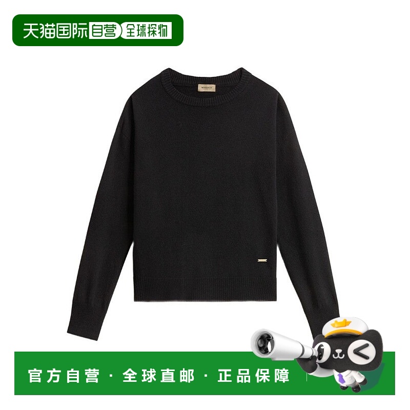 自营woolrich宽松版型黑色圆领毛衣-黑色 美国奥莱直发