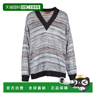 自营missoniOversized Sweater with Rhinestones - Black/Silver