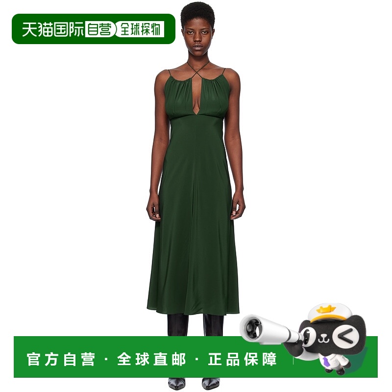 1h可退 香港直邮潮奢 TOTÊME 女士 绿色抽褶连衣裙 241WRD1104FB0
