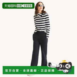 阔腿裤 自营Nautica女式 美国奥莱直发休闲裤 蓝色 阔腿羊毛运动裤