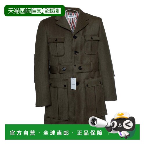 自营Thom Browne, Green Trench Coat - Green 风衣美国奥莱直发