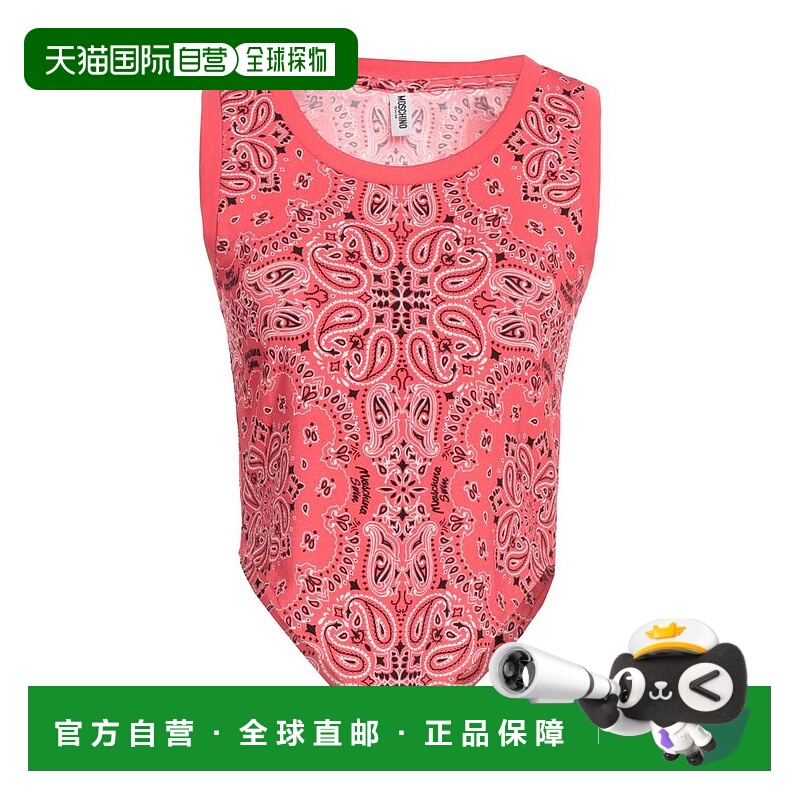 1h可退 【美国直邮】Moschino/奧莉佛女士背心吊带无袖圆领徽标印
