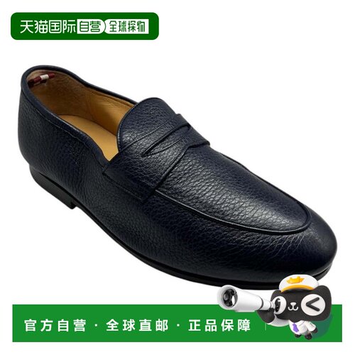 自营Bally Plumy 6300443 Men's Midnight Calf Grained Leather