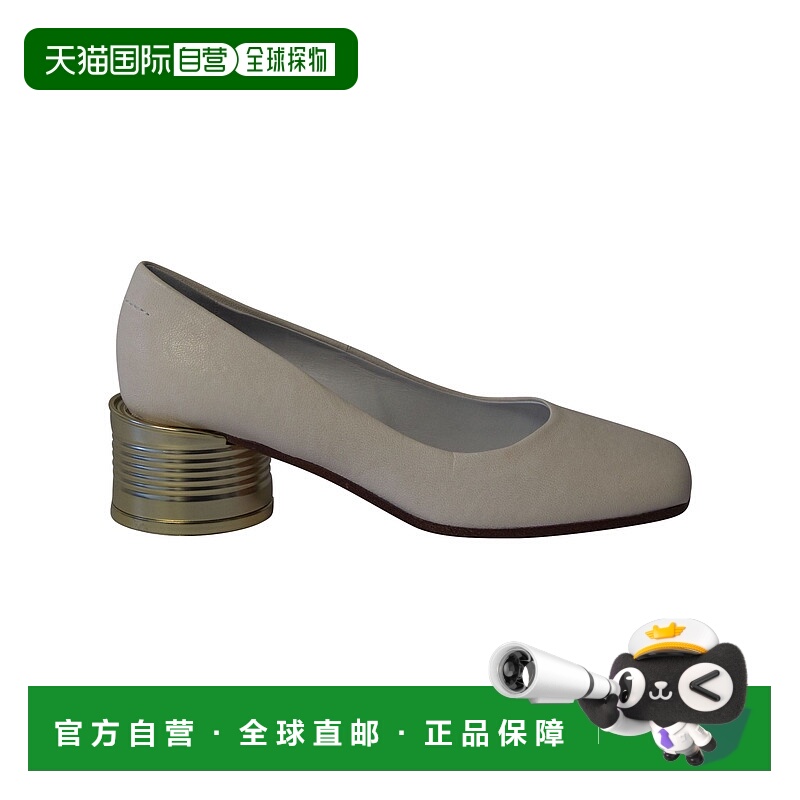 自营Maison Margiela 白色皮革 Tin Can 高跟鞋 - 白色 美国奥莱