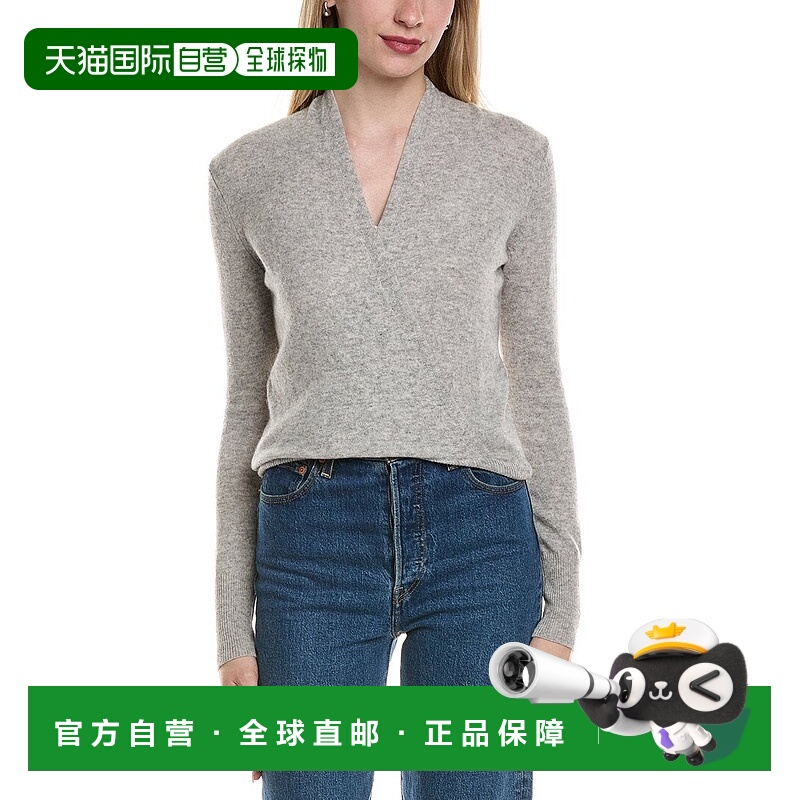 自营sofiacashmere Modern Faux Wrap Wool & Cashmere-Blend Swe