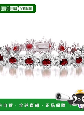 自营 GENEVIVE 纯银红宝石立方氧化锆手链 - 红色 美国奥莱直发