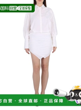 自营 the atticoAttico女士白色长袖Hatty迷你连衣裙-白色 美国奥