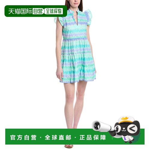 自营Sail to Sable Sleeveless Flutter Sleeve Dress - blue 美