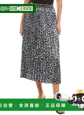 自营 anna kay安娜KAY马克西裙子-蓝色 美国奥莱直发半身裙百褶裙