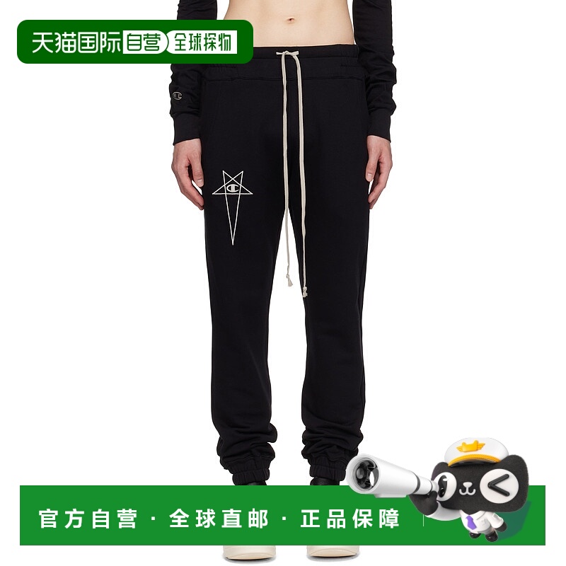 香港直邮潮奢 rick owens 瑞克 欧文斯 男士 黑色 Champion 联名