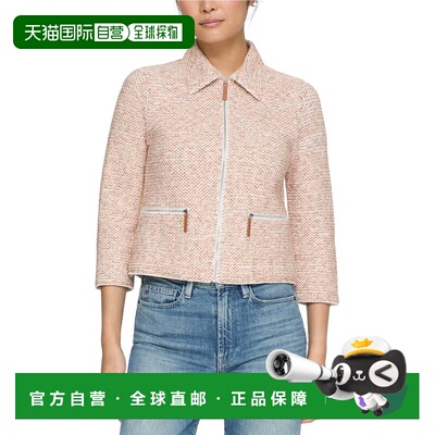 自营Lafayette 148 New York Collared Zip Front Knit Jacket -
