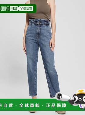自营Guess Nellie Ankle Jeans Women's Blue Denim Paperbag Wai