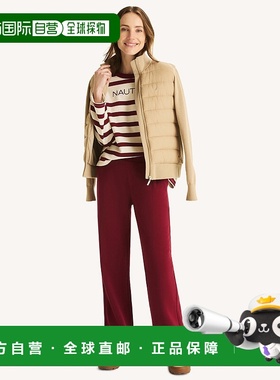 自营Nautica Womens Wide Leg Fleece Sweatpant - deep sea indi