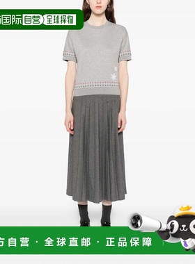美国直邮THOM BROWNE - Women Snowflake Embroidery Short Sleev