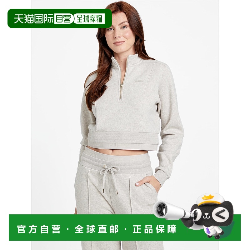 自营 guessLivy半拉链套头运动衫-游牧希瑟 美国奥莱直发