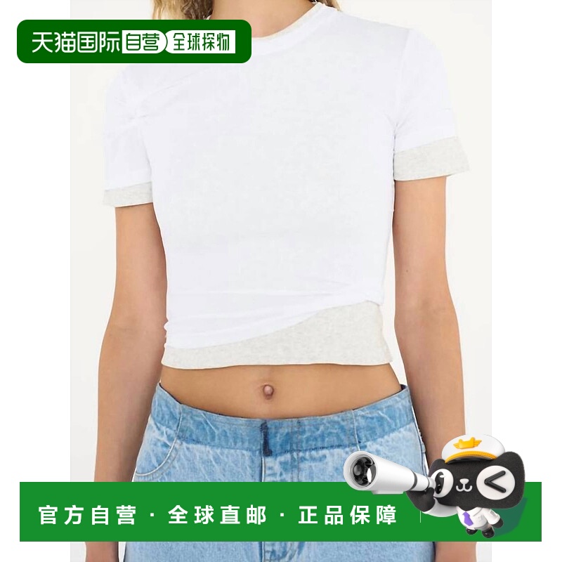 自营christopher esberSheer Overlay Loophole Ribbed Baby Tee